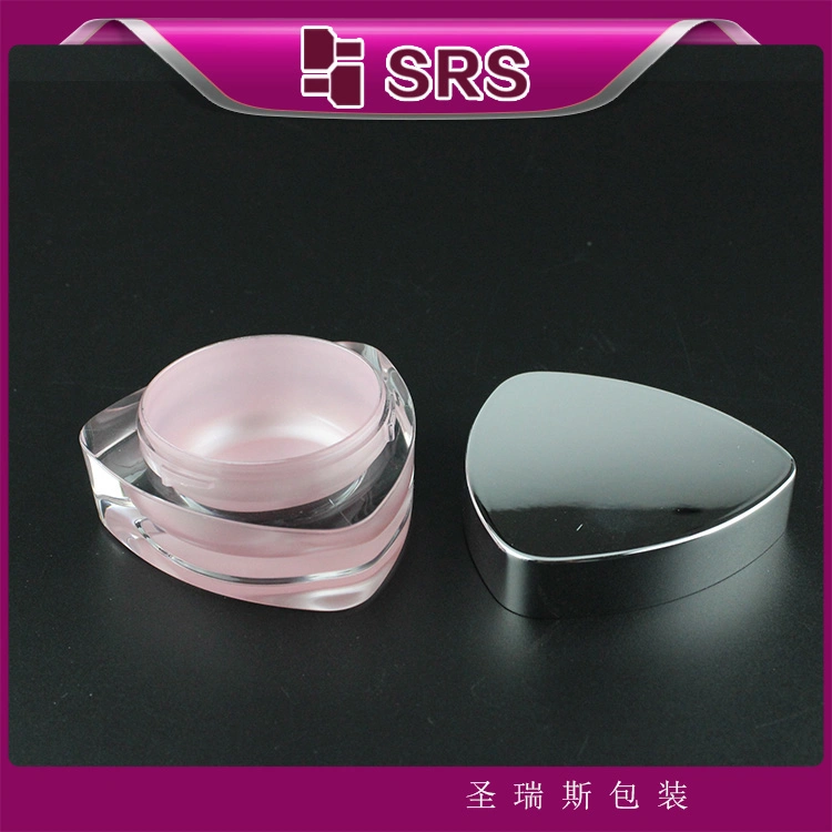 Empty Pink Triangle 10ml Luxury Acrylic Lip Balm Jar