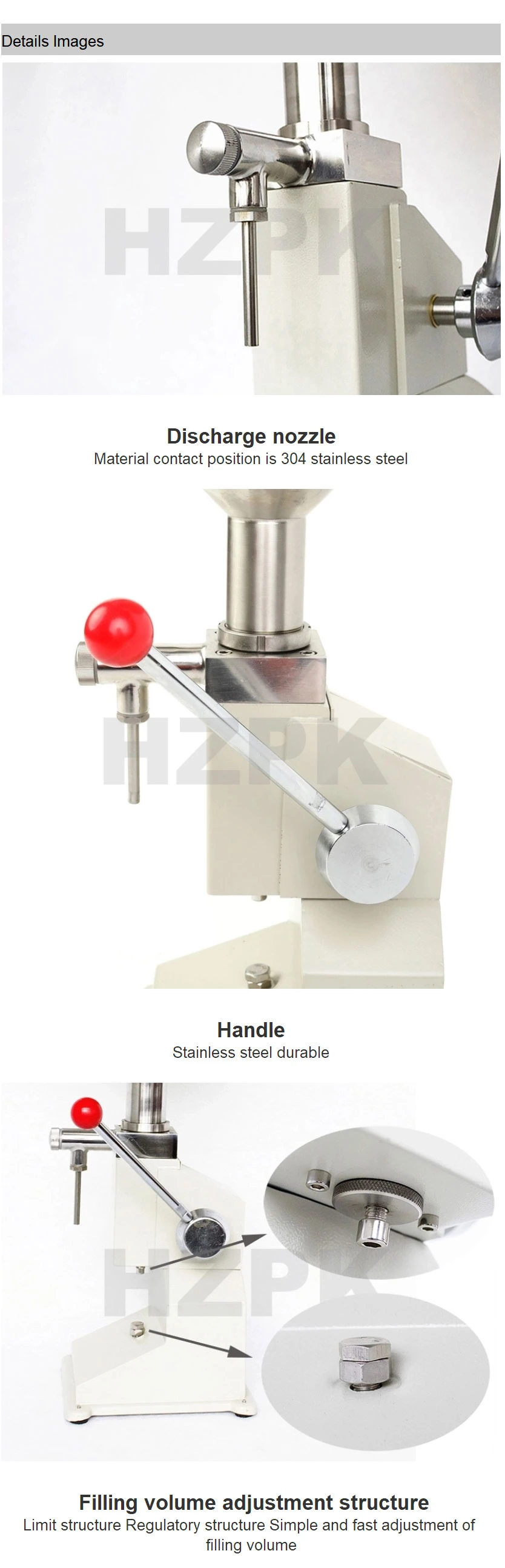 Hzpk Portable Manual Small Lip Gloss Tube Filling Machine