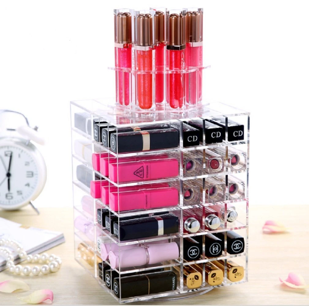 Acrylic Lipstick Carousel Spinning Lipstick Tidy Organiser