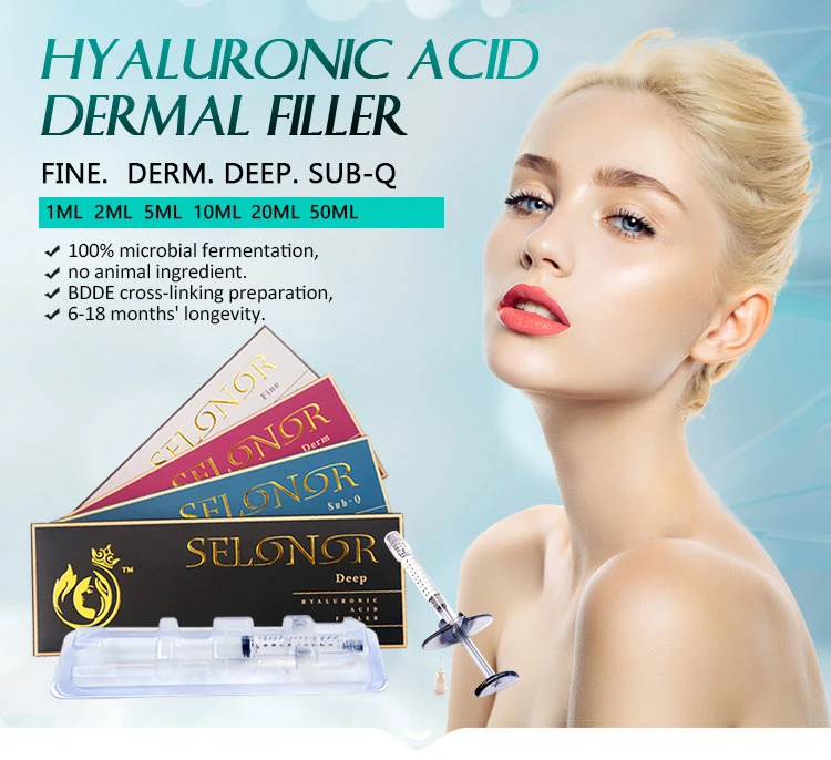 2ml CE Fine Derm Deep Face Filler Ha Injectable Filler Hyaluronic Acid Dermal Filler Lip Fullness