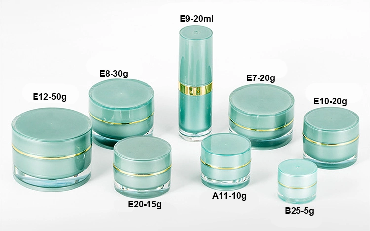 Cosmetic Container Eempty 5g Green Acrylic Cream Jar Lip Balm Jar for Skin Care