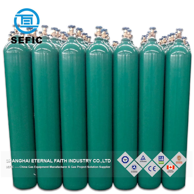 ISO 9809-1 200bar 50L Oxygen Cylinder Sizes Medical Oxygen Cylinder Supplier Argon Cylinder for Sale