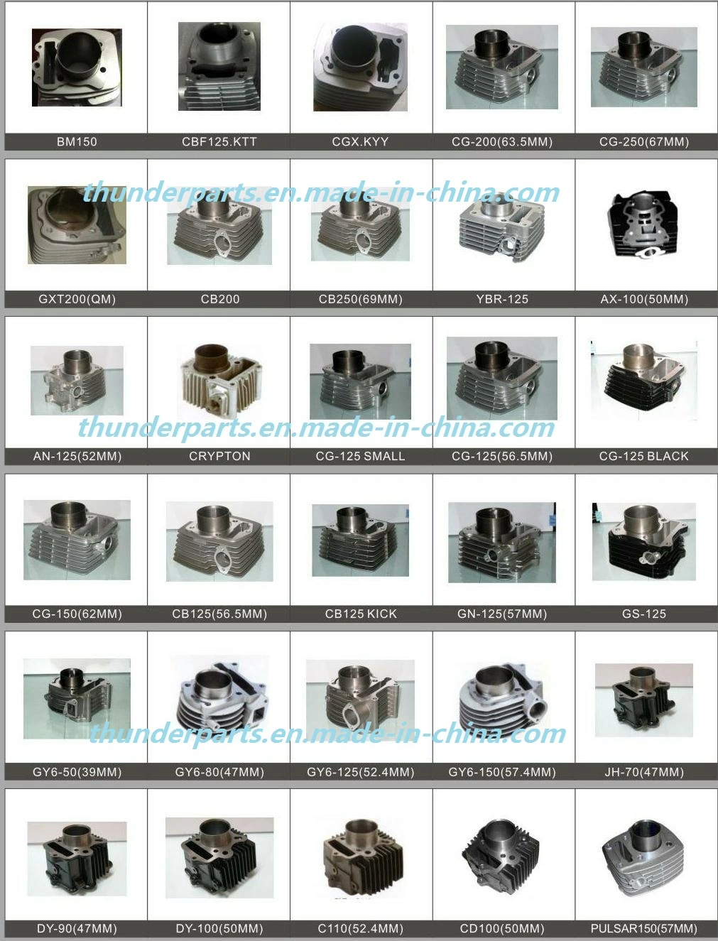 Motorcycle Cylinder Block Kit for Cg125/150/158/174/175/Zs175/Lx175/56.5mm/62mm/62mm