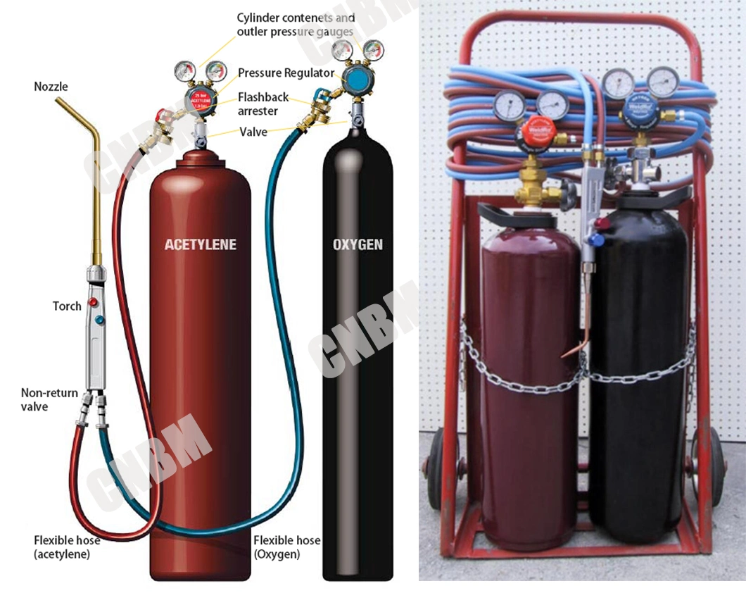 Factory Price 40L Acetylene Cylinder with Acetone Mass Kgs Approved Welding C2h2 Cylinder Container