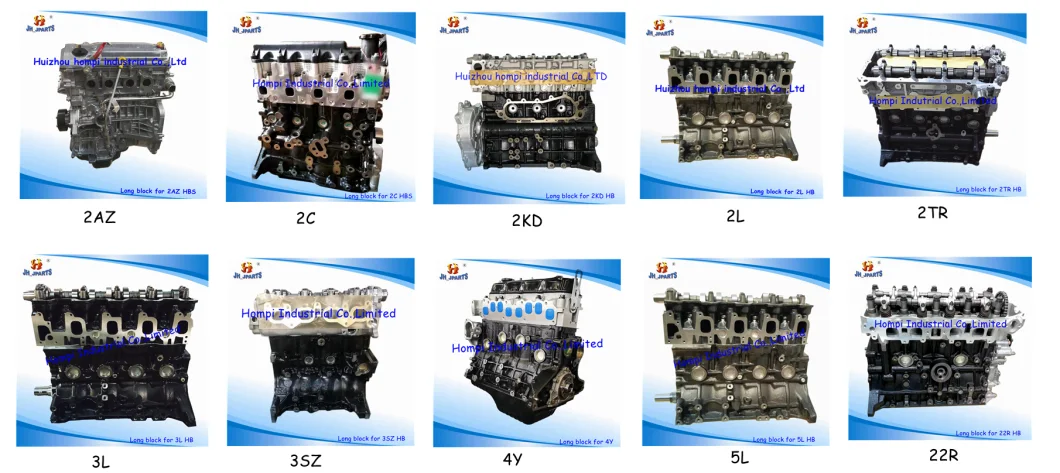 Auto Engine Long Block for Toyota 4y 3y/2tr/2kd/2rz/3rz/3sz/22r/2az/1zz