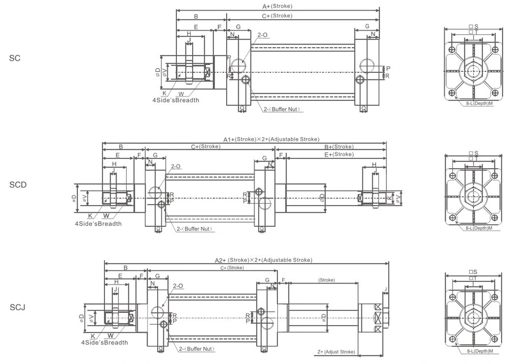 Sc Series Double Acting Pneumatic Air Cylinder Manufacturer