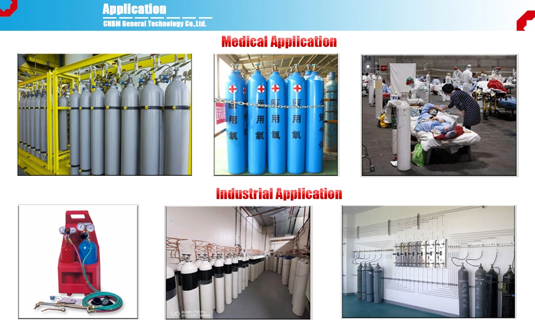 New GB5099 Std Medical Oxygen Cylinder 36ll Hospital Application Gas Cylinder H2/O2 Cylinder