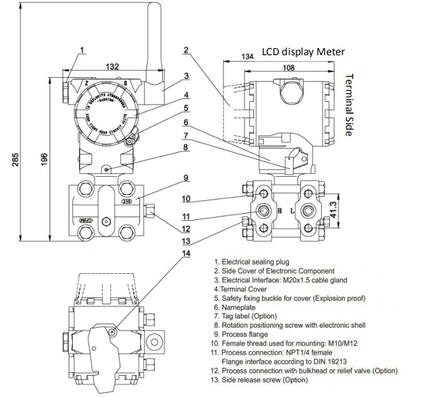 GPRS/3G/4G Wireless Differential Pressure Transmitter/Transducer for Differential Pressure & Level Measurement