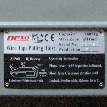 Aluminum Housing Steel Wire Rope Hoist Puller