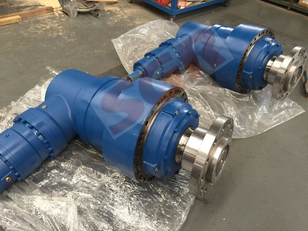 Customized High Torque Right Angle Planetary Gearbox Bevel Gear, Gear Reducer Coupled with ABB Hydraulic Motor