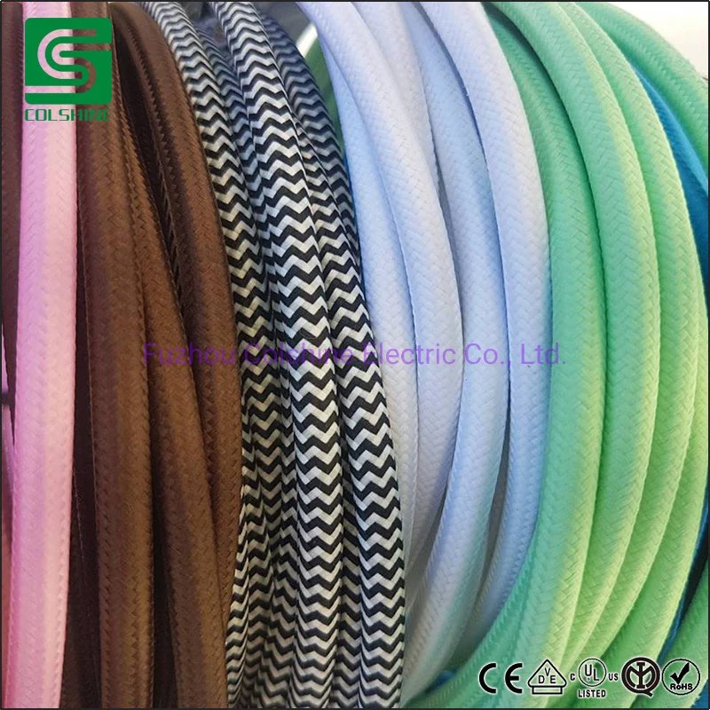 Electrical Wire Lighting Fabric Cable Braided Textile Cotton Cable Wire