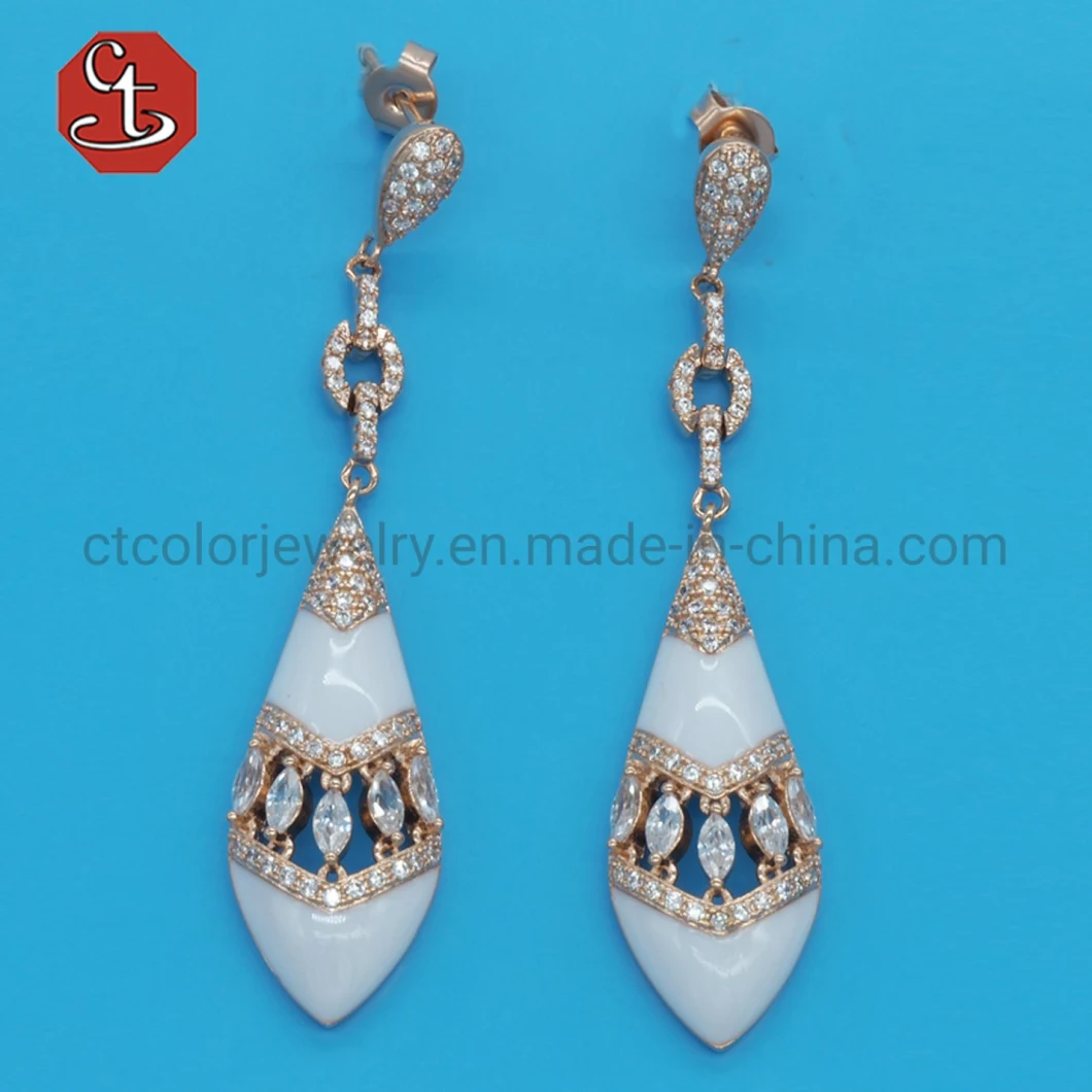Fashion Enamel Silver or Brass Earring Rose Gold Silver Earring 925 Sterling Silver Jewelry