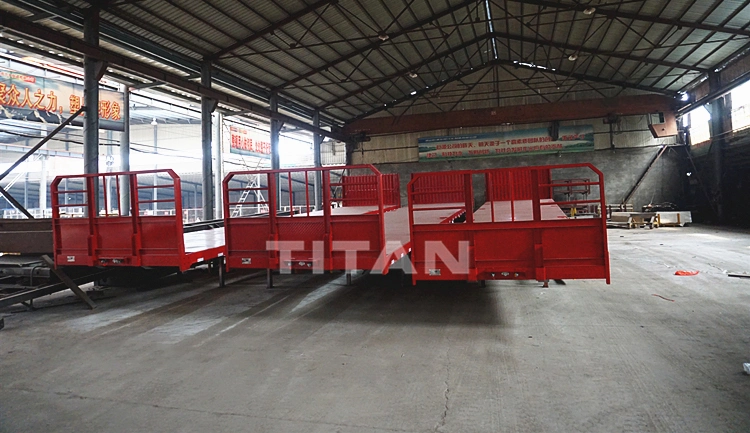 Titan Dry Cargo Carrier 4 Axles Flatbed Semi-Trailer/ Flatbed Container Semi Trailer for Sale