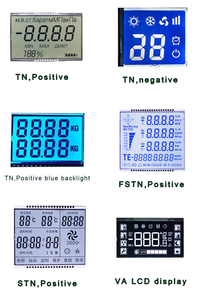 Small Size Segment Tn Transflective Energy Meter LCD Display