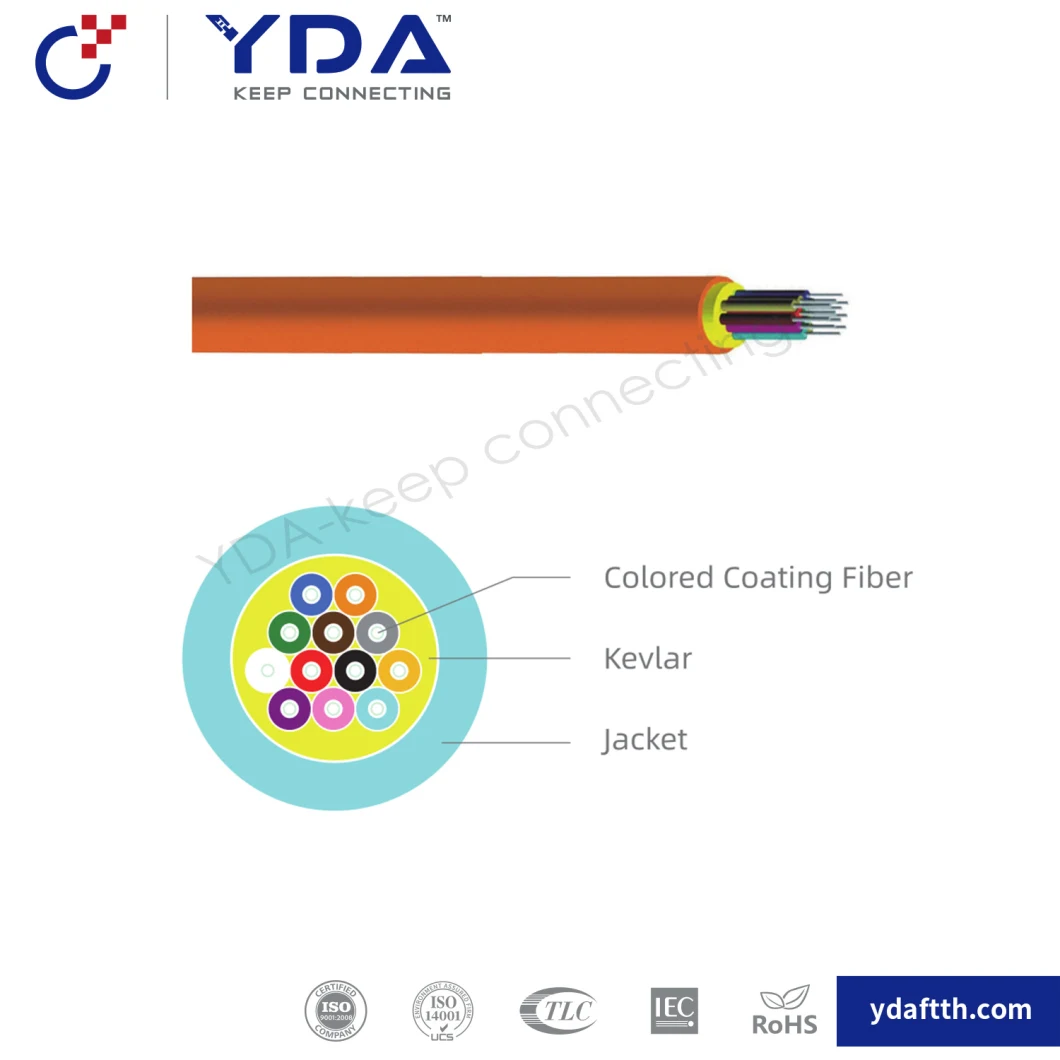 FTTH Gjmbfjh Mini-Core Cable 2-24f Cable Fiber Optic Indoor Cable with Fast Connector