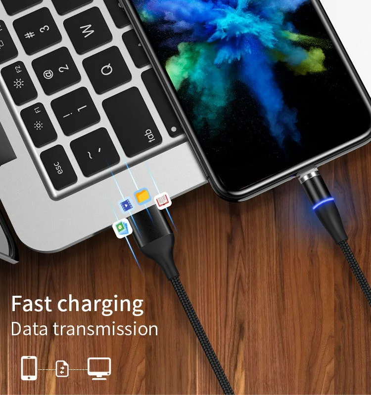 Tongyinhai 3A Fast Charging Nylon Magnetic Cable Multi Charging Cable for Mobile Phone