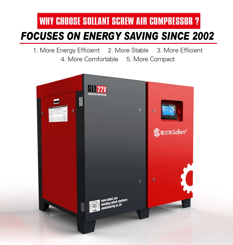 7.5kw 10HP Energy Saving Low Noise Portable Mini Combined Screw Air Compressor with Air Tank