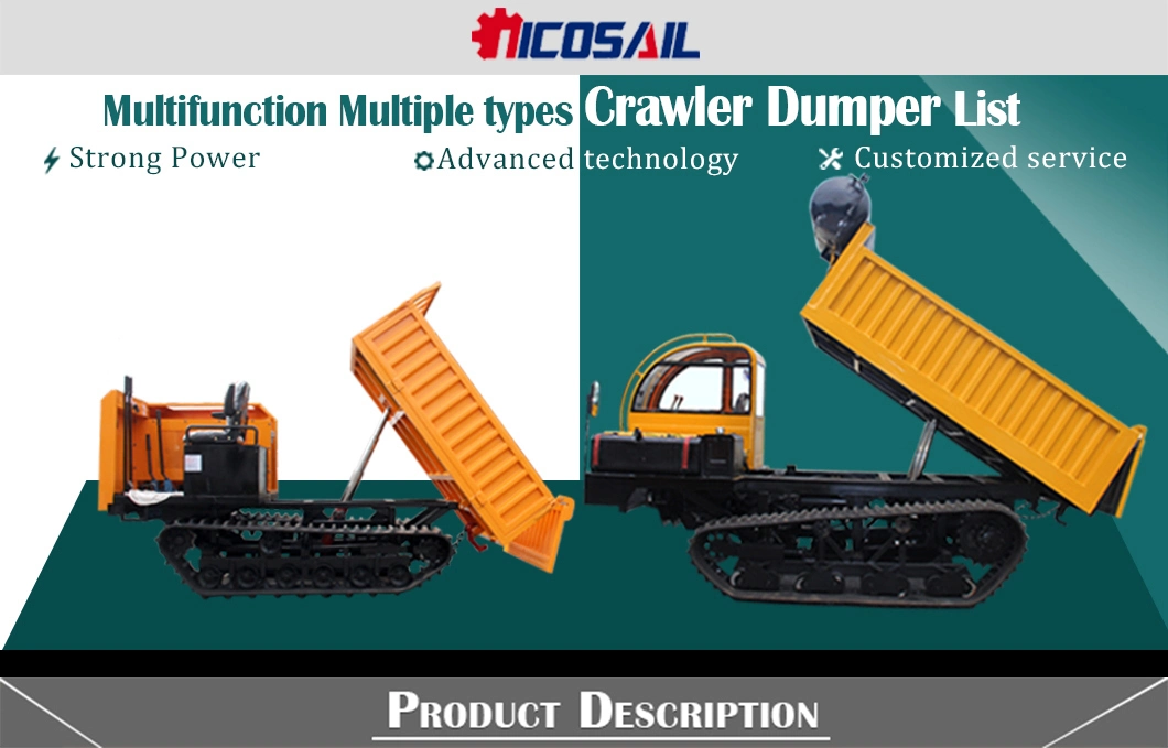 Multifunction Mini Rubber Track Carrier Crawler Transporter Dumper