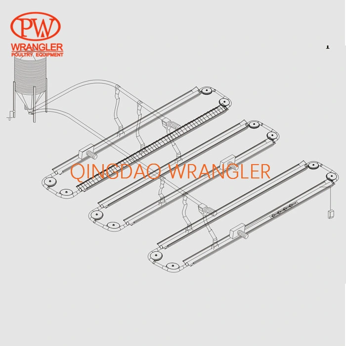 Poultry Breeder House Equipment Open Trough Chain Feeding Line System