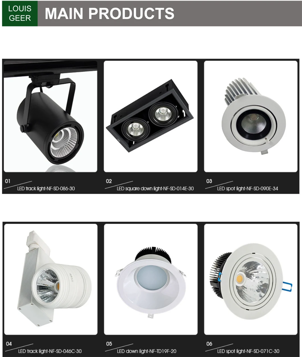 Energy Saving 30W White Color LED Track Light for Commercial Chain Store Shopping Mall Hotel