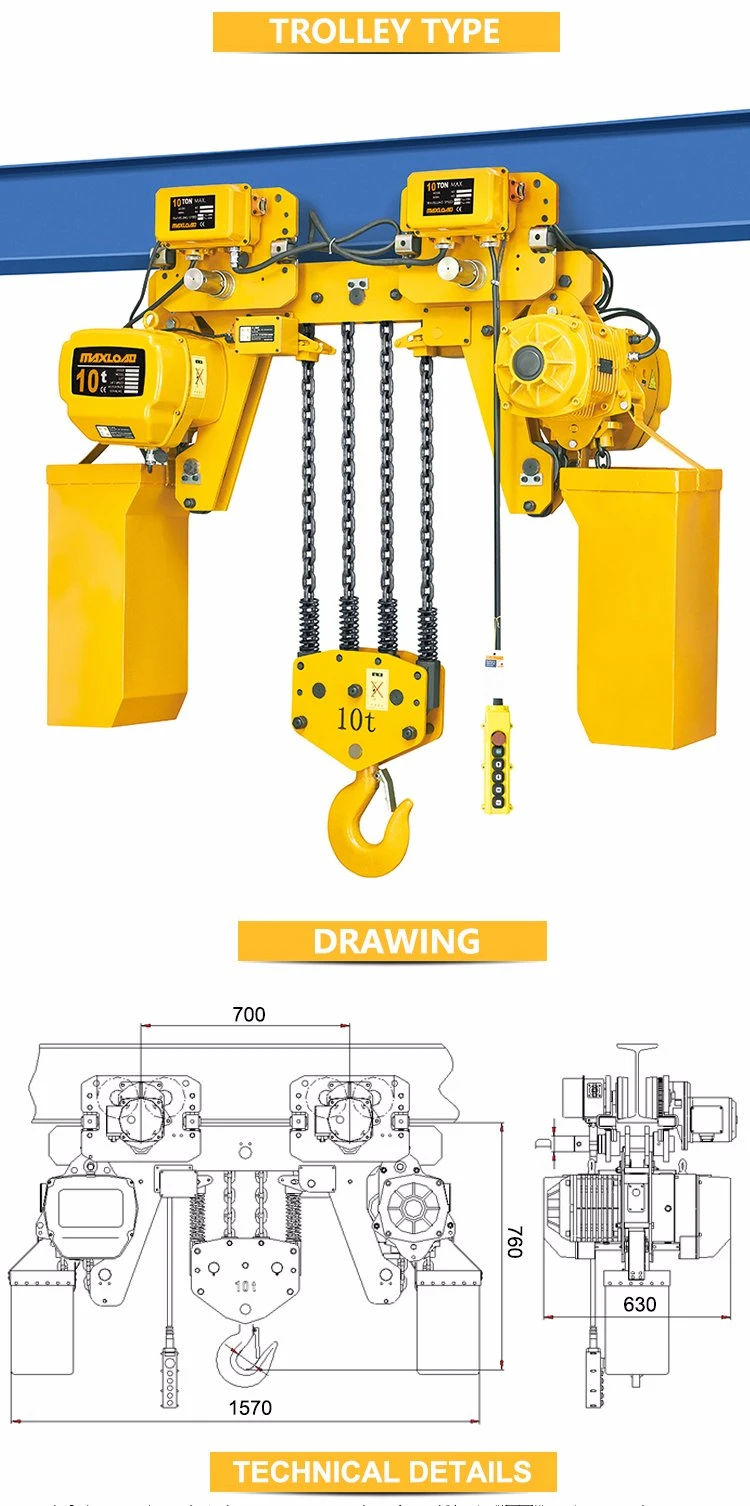 High Level Low-Energy 10ton Electric Chain Hoist