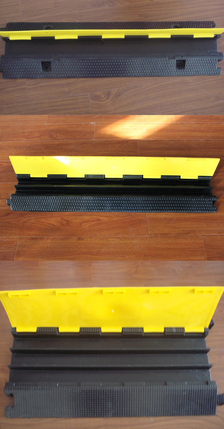 TUV Test Black Yellow and Black Rubber Cable Bridge Cable Ramp Cable Protector