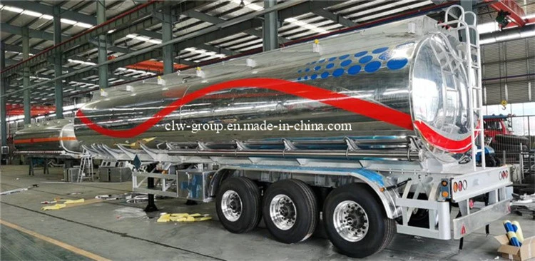 Aluminum Alloy Oil Tank Semi Trailer Gasoline Enclosed Fuel Tanker Truck with 3 Axles 42000 50000liters