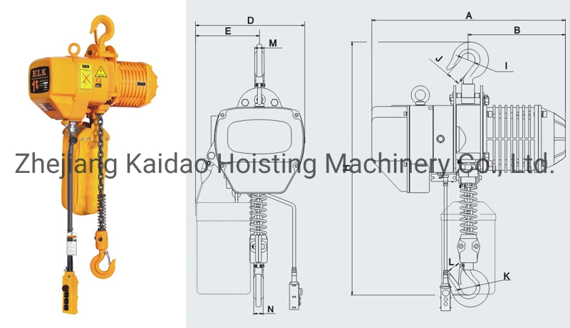 1 Ton Capacity Electrical Chain Hoist with Electrical Trolley