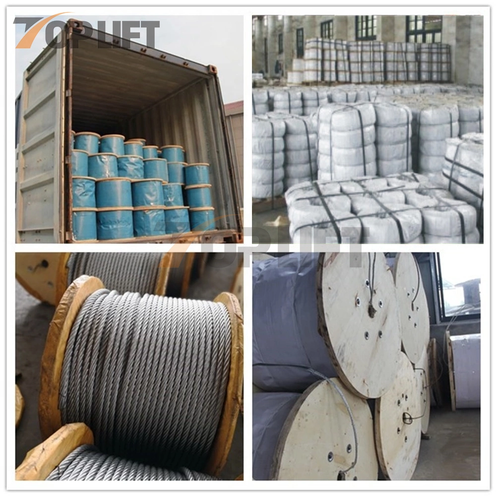 8*36sw+FC Braided Ungalvanized Steel Cable Galvanized Steel Wire Rope