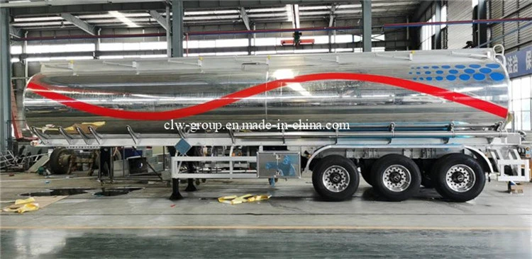 Aluminum Alloy Oil Tank Semi Trailer Gasoline Enclosed Fuel Tanker Truck with 3 Axles 42000 50000liters