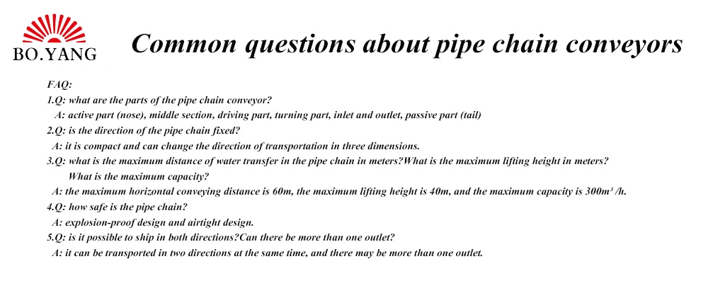 Boyang Bulk Material Handling Tubular Drag Chain Conveyor