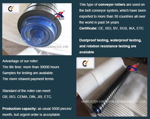 Carrier Roller and Return Roller for Bulk Material Handling Equipment System