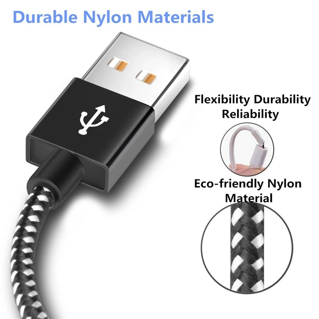 Nylon Braided Type C USB Cable Micro USB Cable 8pin Cables for iPhone