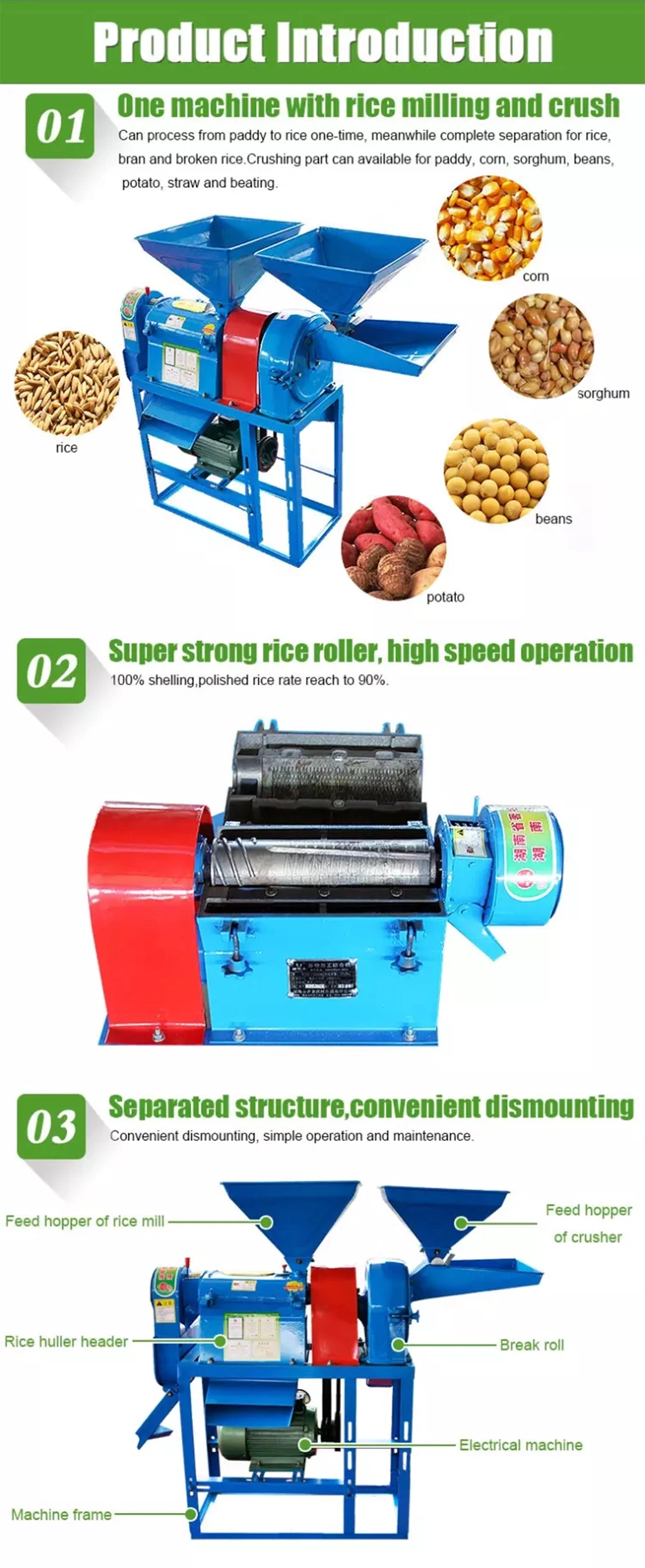 Agricultural Crusher and Milling Flour Making Combined Grain Processing Machine