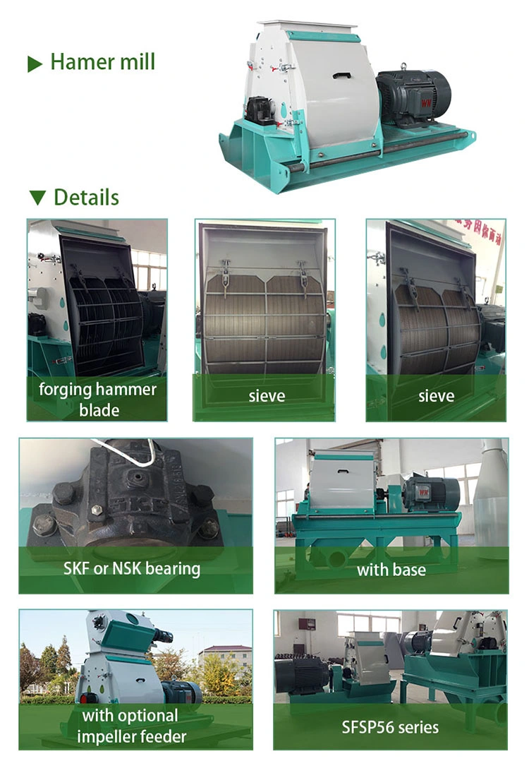 Maize Grinding Hammer Mill Feed Wood Crusher Machine Grinder