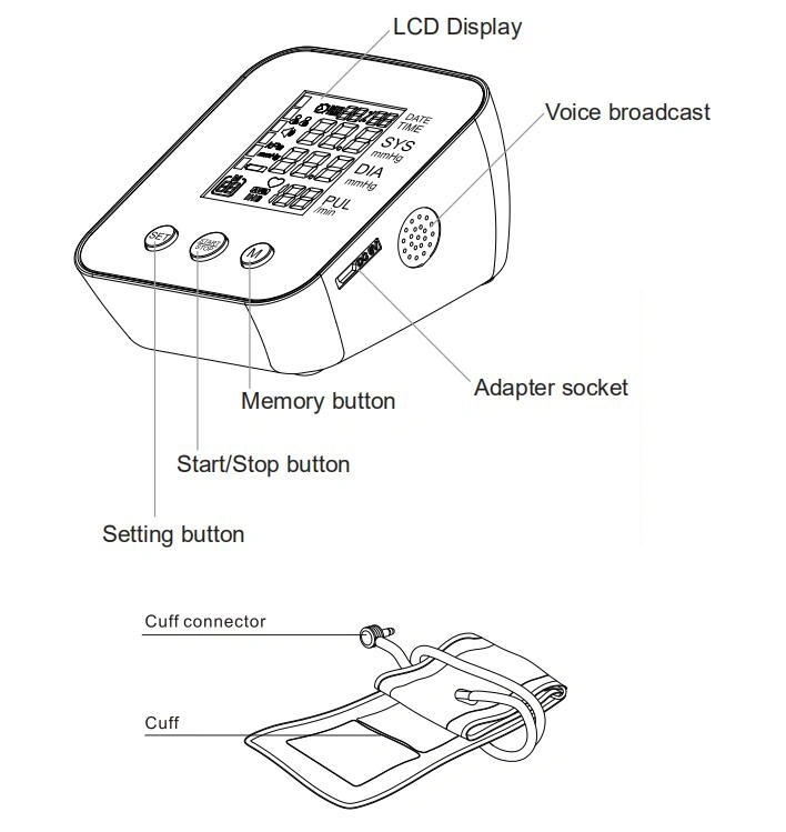 Upper Arm Digital Electronic Automatic Sphygmomanometer Arm Type Bp Monitor Digital Tensiometro