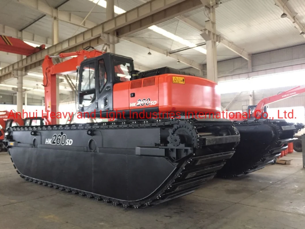 Heking HK150SD Small Amphibious Swamp Rwith Auxiliary Pontoon and Struts Excavators for Low Price