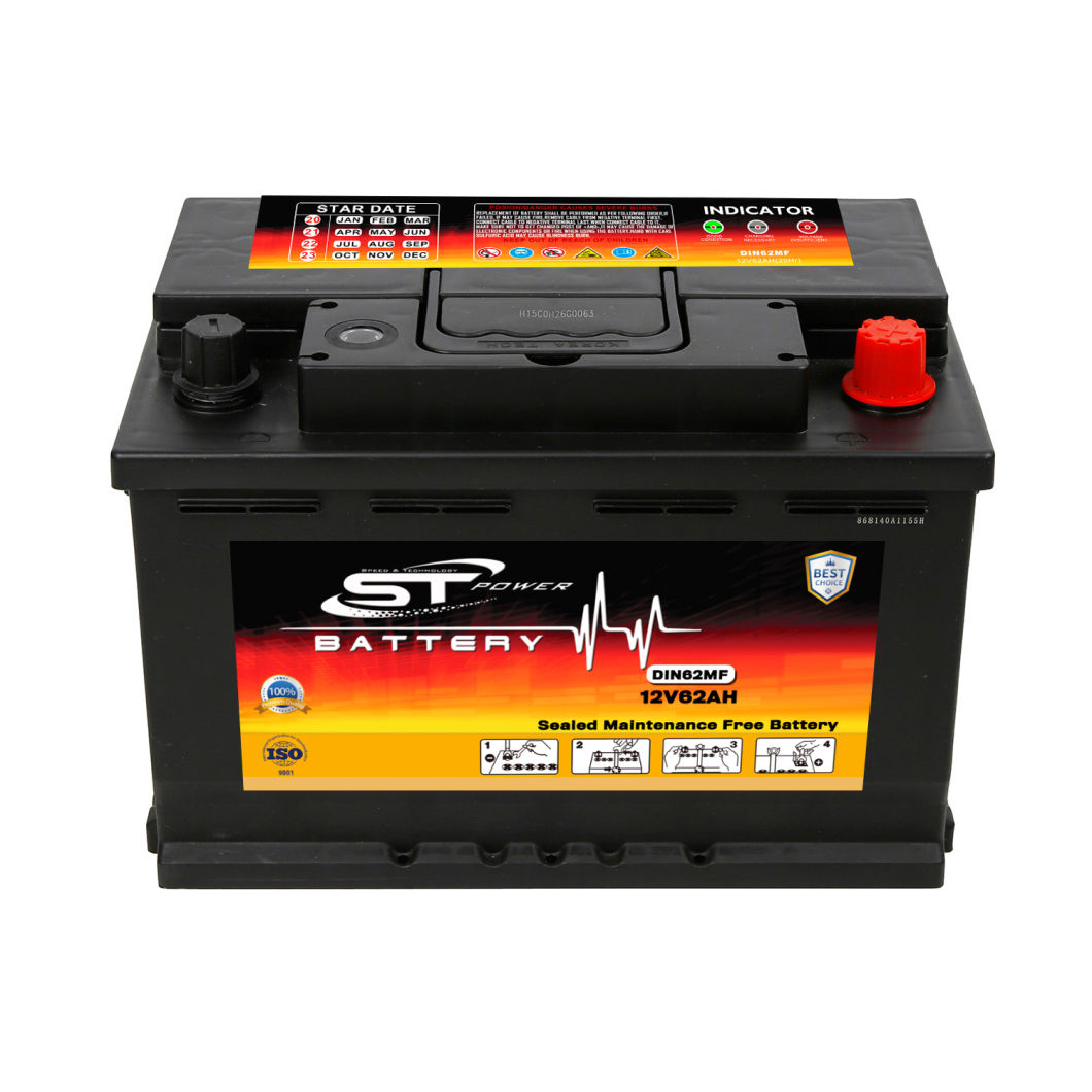 Best Selling DIN62 Quick Start 12V 62ah Car Battery Turkey