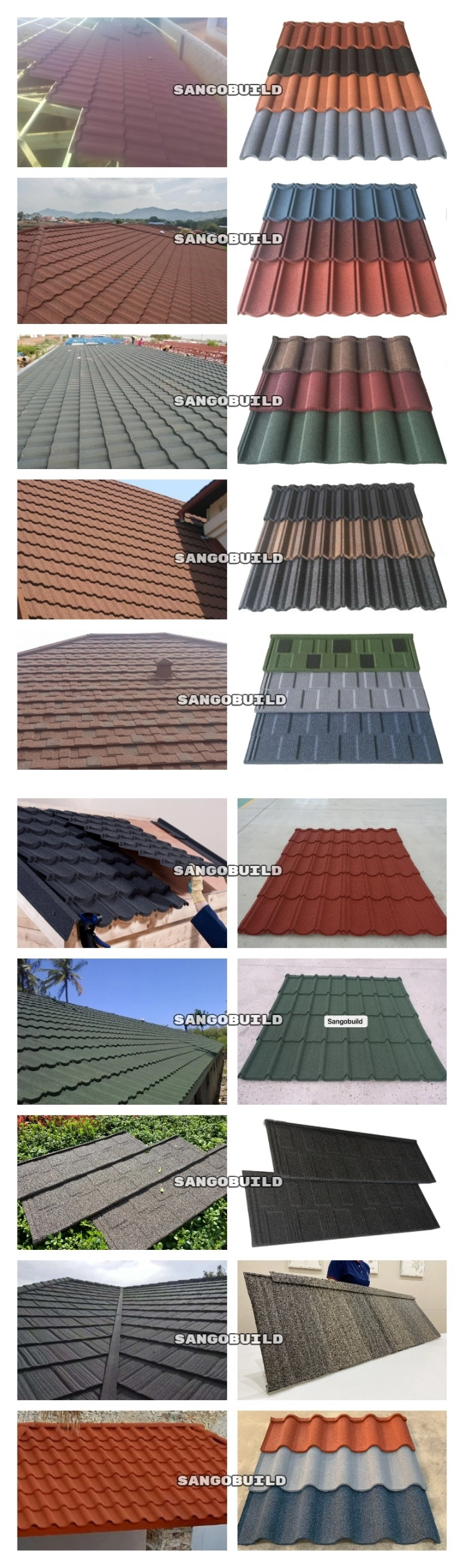 West Africa Roofing Sheets Nigeria Aluminum Zinc Metal Stone Coated Steel Roofing Sheets