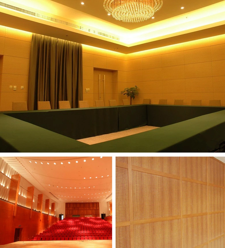 Acoustic Ceiling Panel Sound Absorbing Ceiling System Perforated Bamboo Wooden Sound Proofing Panel