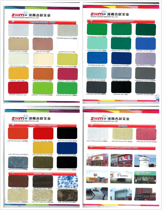 3 mm PE Coating Different Colors Aluminum Composite Panel Use for Indoor Decoration