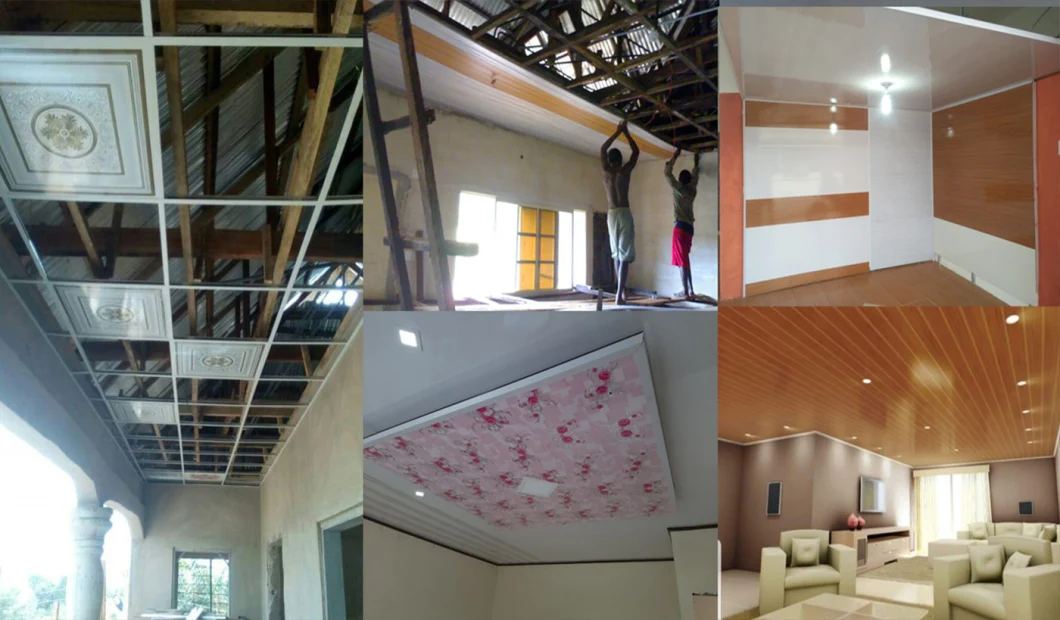 Indoor Decoration Easy Installation Fireproof PVC Ceiling Panels for Hotel Office School and Other Public Building