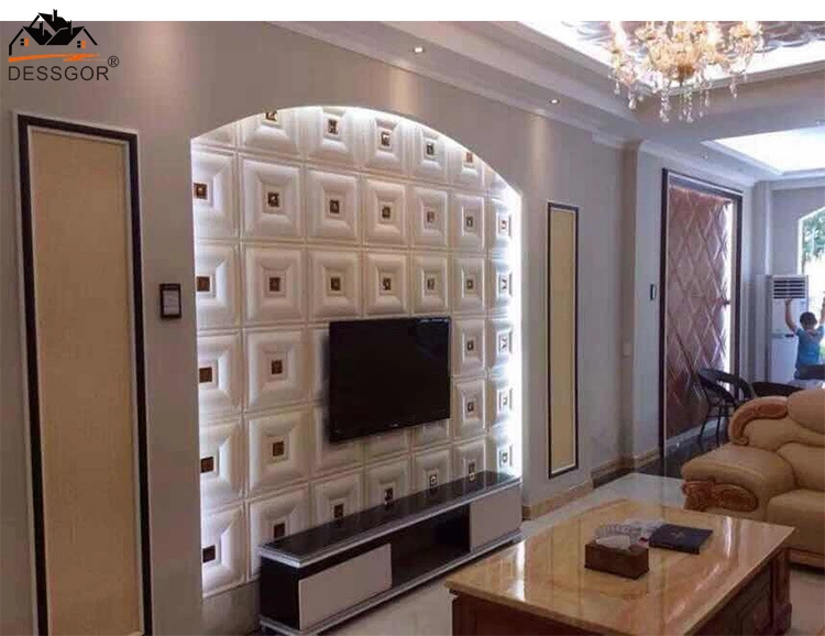 Quadrate Wall Tile Panel with Mirror 3D Wall Panel Sticker