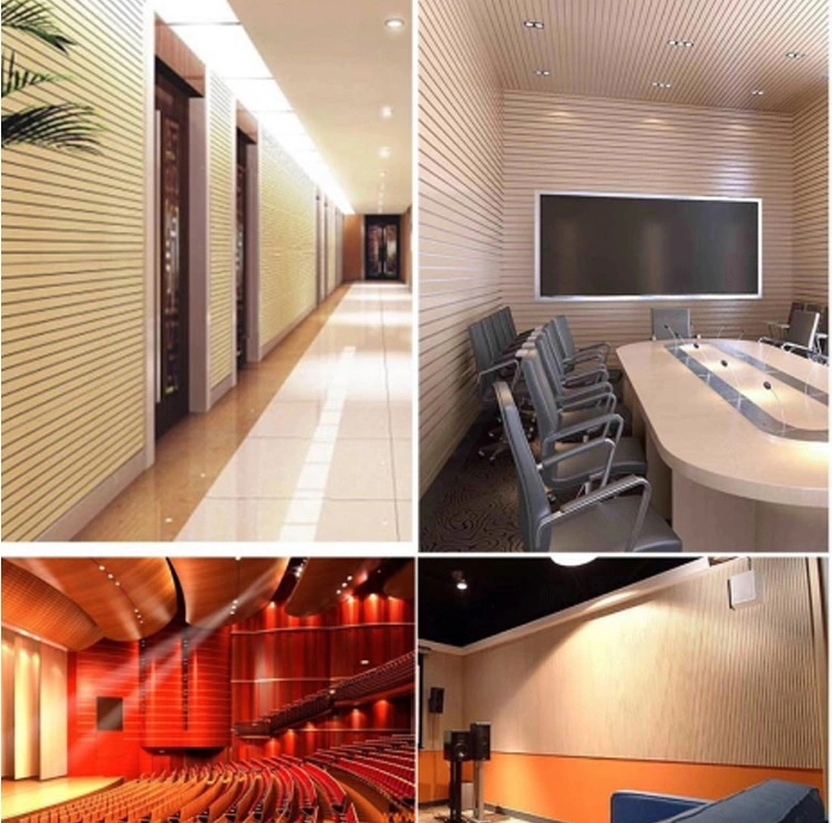 Acoustic Panels Wooden Grooved Sound Absorption Acoustic Panels Used in Auditorium