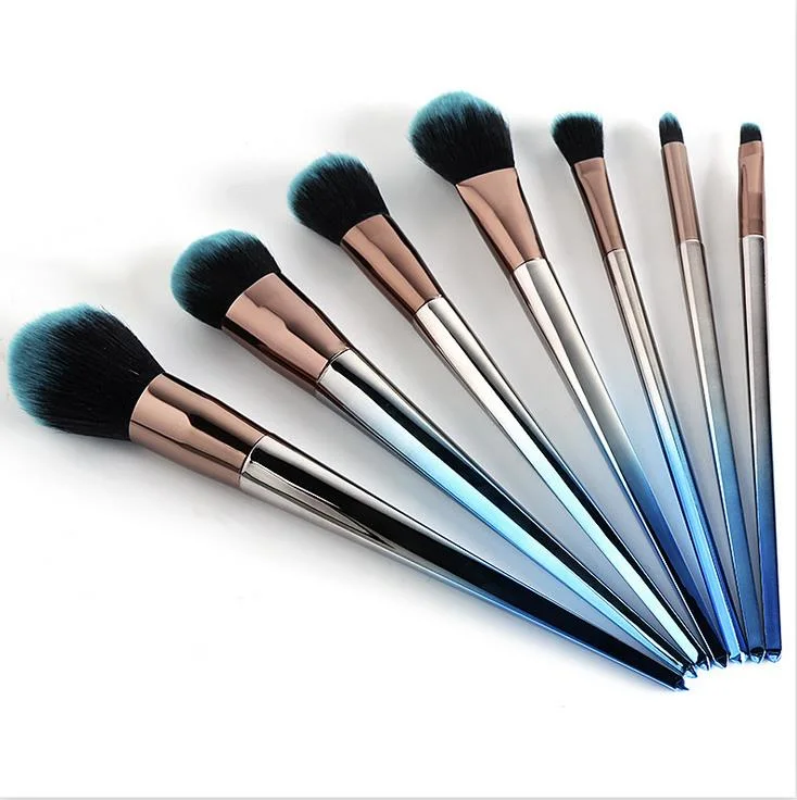 7PCS Synthetic Bristle Makeup Brush Color Gradient Makeup Brush Set