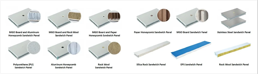 Fireproof Rockwool/EPS Insulated Steel Wall/Ceiling Sandwich Panels for Steel Buildings