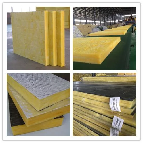 Customized Heat Insulation Fireproof Wall Materials Soundproof Fiber Glass Wool Board with Black Tissue