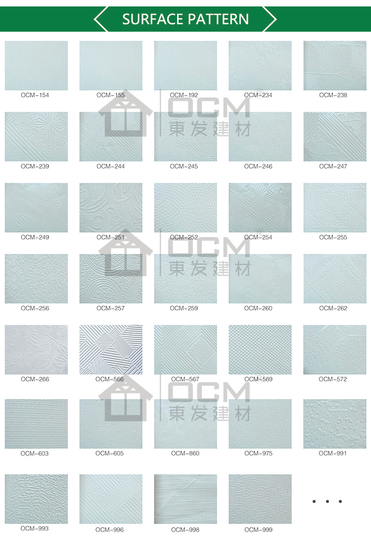 Ceiling Plaster Drywall 60X60 Gypsum Ceiling PVC Gypsum Ceiling Tiles with Aluminum