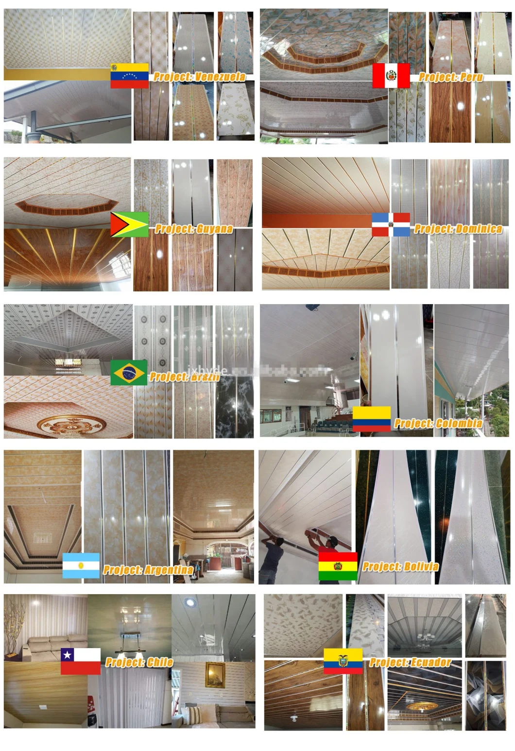20/25cm Width Building Material PVC Ceiling Plastic Ceiling Panel Decoration Ceiling for House