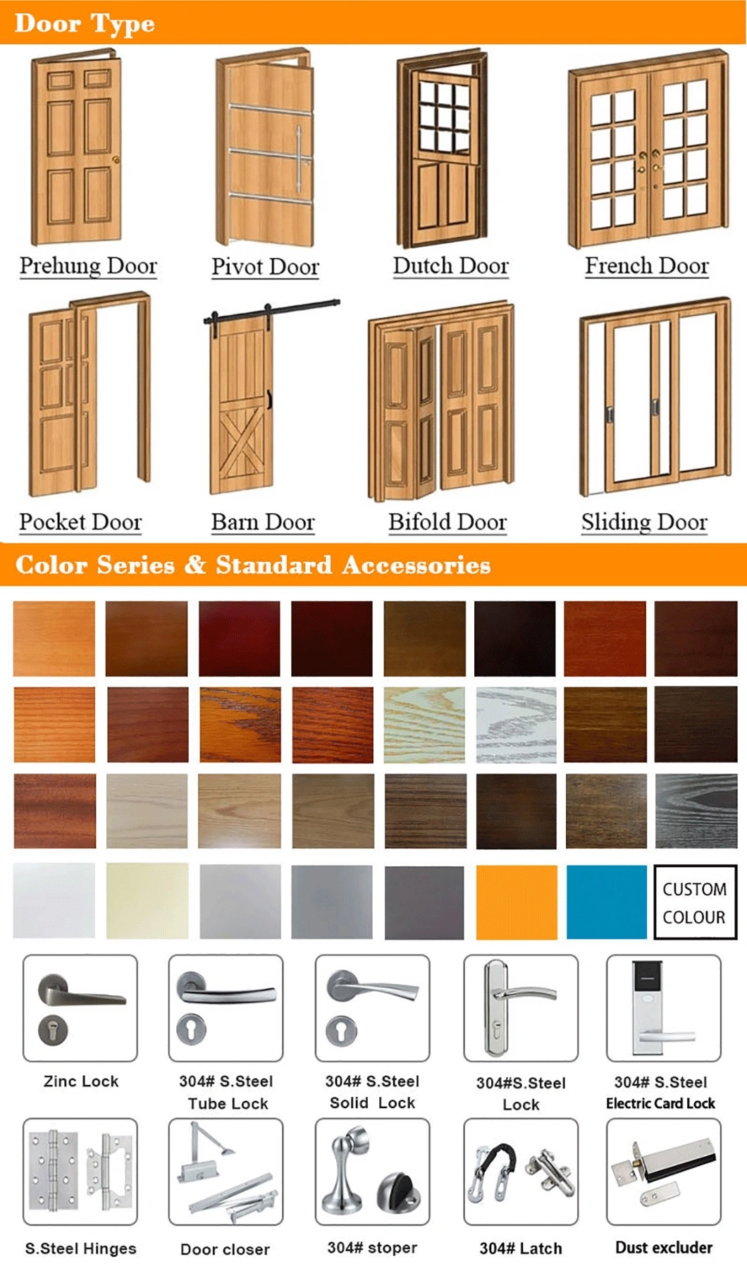 Customized Wooden Interior Hotel Fire Rated Door Solid Wood Panel Doors